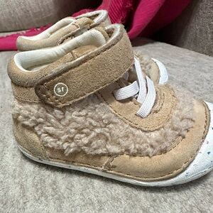 Stride Rite Tan Baby Walker High-Top Shoes